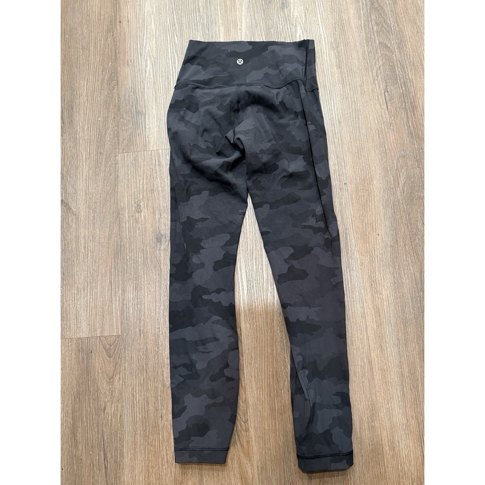 Lululemon Wunder Under HR Tight 25'' Lux LW5BSPS Womens sz 4 Grey Camo Leggings